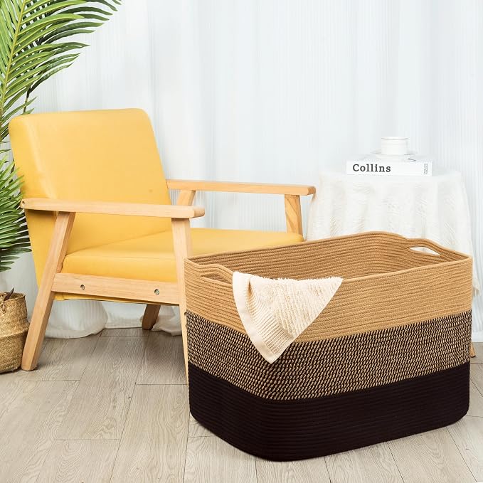 MINTWOOD Design 112L Extra Large Blanket Basket Holder Living Room, Pool Towels - Image 3