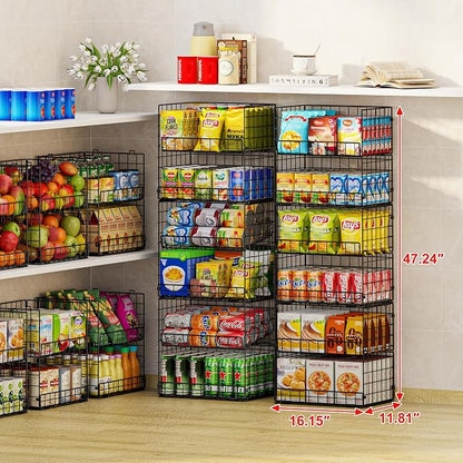 JKsmart 6-Tier XXL Stackable Wire Basket, Snack Organizer - Image 7