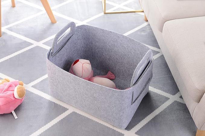 Minoisome Storage Basket Felt Storage Bin Collapsible& Convenient Box Organizer - Image 3