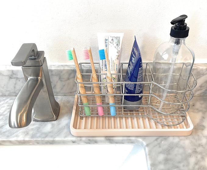 Happitasa Silicone Kitchen Sink Organizer Tray, Sponge Holder and Countertop - Image 6