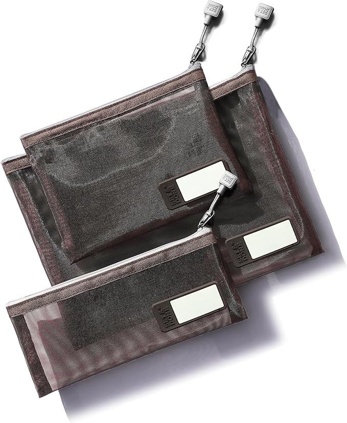 Set & Done Small Mesh Zipper Pouches – Nylon Cosmetic Bags by SETDONE