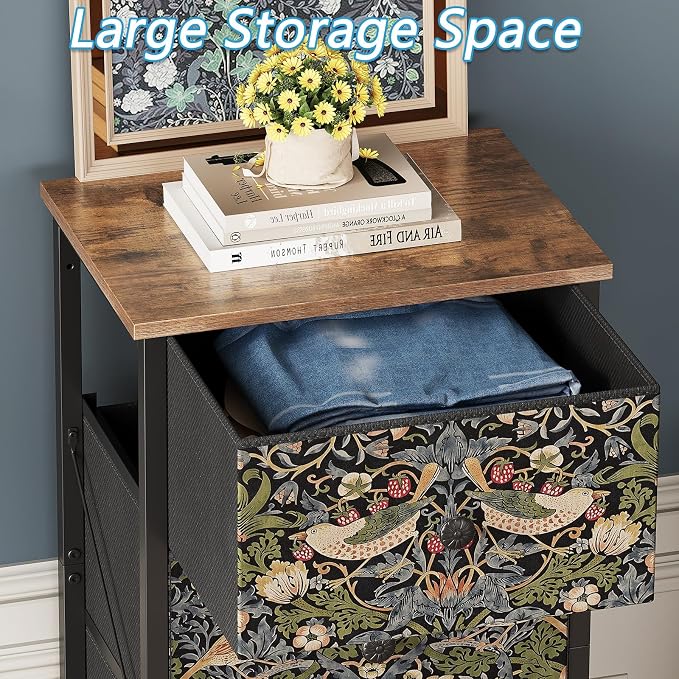 Dresser with 5 Fabric Drawers Strawberry Thief Drawer Dresser - Image 4