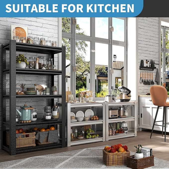 31.5" H Metal Storage Shelving, 1500LBS Heavy Duty Shelves Unit, Adjustable 3 - Image 2