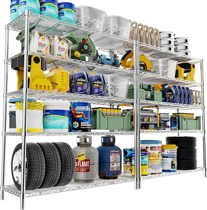 Storage Shelves, 5-Tier Adjustable Metal Industrial Utility Shelf Rack by Unknown