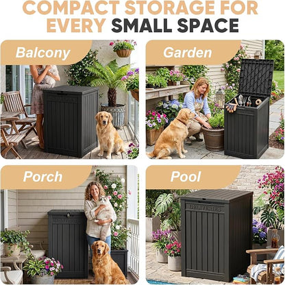 EasyUp 56 Gallon Deck Boxes Outdoor Waterproof, Resin Outside Storage Box - Image 8
