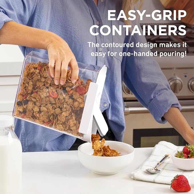 Bentgo Pantry - 6-Piece Airtight Cereal Containers, Easy Push & Pour Lid - Image 4