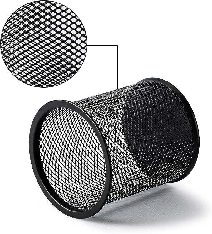 Amazon Basics Wire Mesh Pen Cup, Office Caddy Storage, ‎3.7" x 3.3" - Image 2
