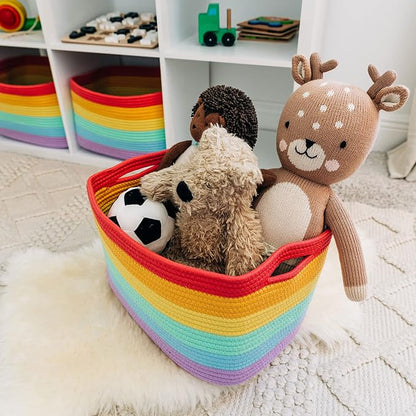 OrganiHaus Set of 3 Rainbow Woven Storage Baskets - Image 5