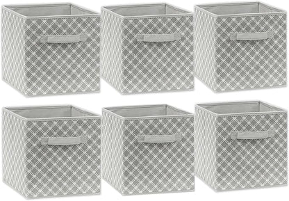 Simple Houseware 11-Inch Foldable Cube Storage Organizer Bin, Geometric Grey - Image 2