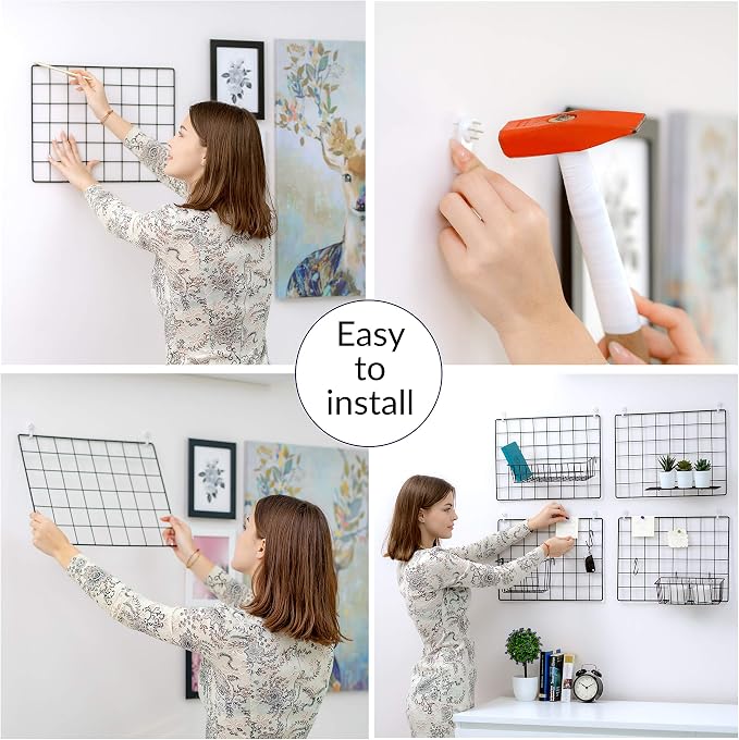 2 Pack Wire Wall Grid Panel | Photos & Pictures Display Grid Wall Panels | Black - Image 3