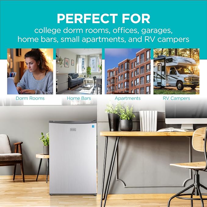BLACK+DECKER 4.3 Cu. Ft. Compact Refrigerator, ENERGY STAR Certified, Single - Image 7
