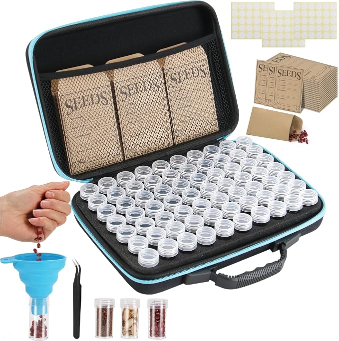70 Slots Seed Storage Organizer, Garden Seeds Saver kit Seed Organizer by CleanKitchensHappyCooks