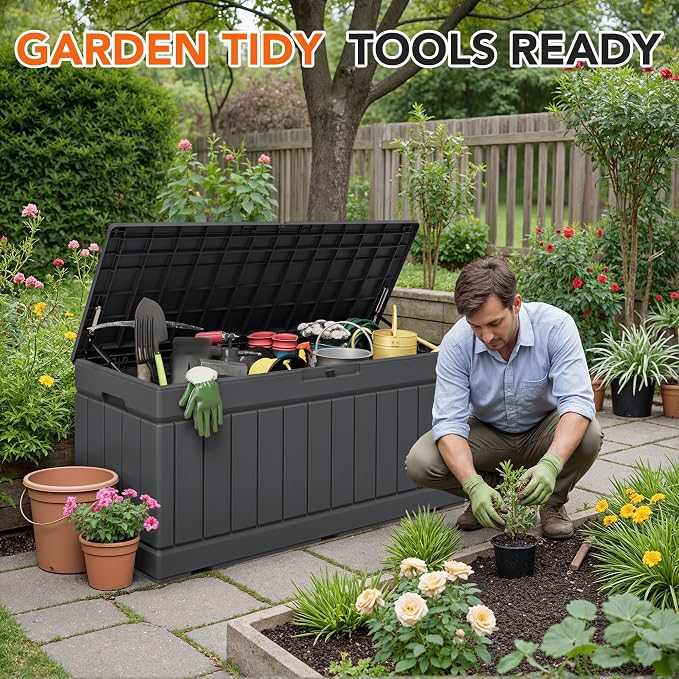 78 Gallon Deck Box Outdoor Indoor Waterproof Storage Box - Image 4