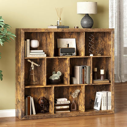 Book Shelf with 10-Cube, 43” Wide Bookshelf with Anti-Tip Device, 38” Tall Open by BORNOON