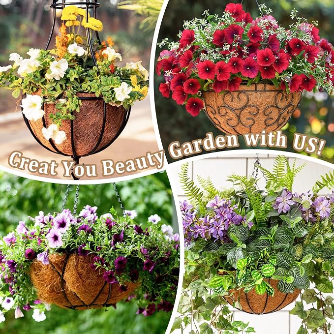 4 Pack 16 Inch Hanging Basket Coco Liners Replacement, 100% Natural Round - Image 7