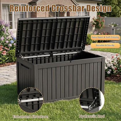 300 Gallon Outdoor Storage Box, Extra Large Resin Deck Box, Waterproof Lockable - Image 4