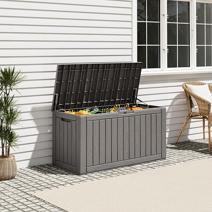 Outdoor Deck Storage Box, Resin Deck Boxes Indoor and outdoor, Waterproof - Image 3