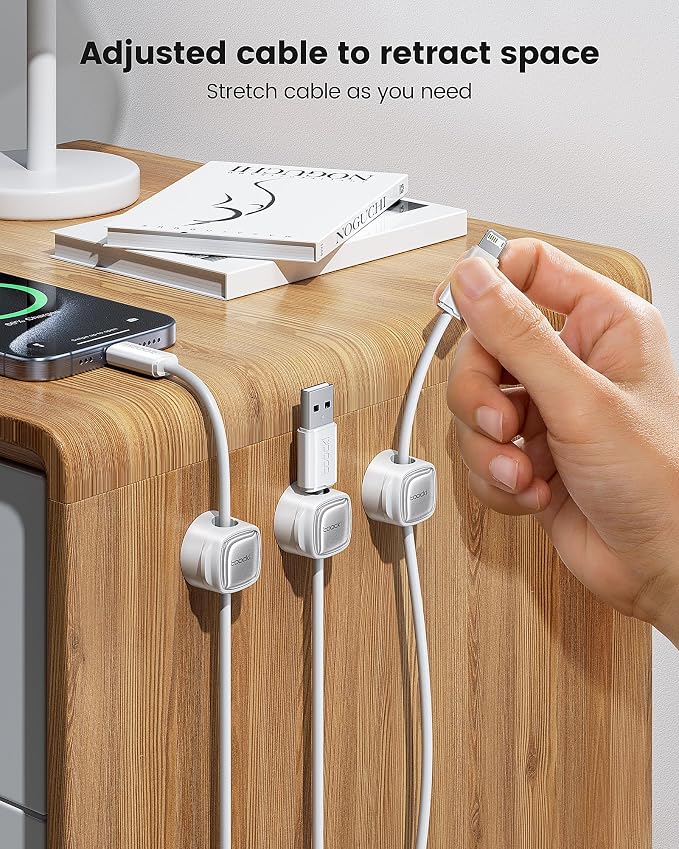 12 Pack Magnetic Cable Clips – Cord Organizer & Holder, Toocki Adhesive Cable - Image 2