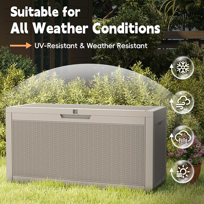 LubanNese Outdoor Storage Box, 66 Gallon Deck Box Waterproof, Outdoor Storage - Image 6