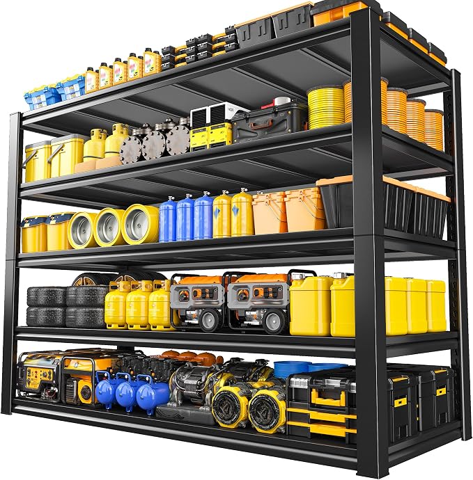 REIBII 48.2" W Garage Shelving, Metal Shelving 3000LBS, Storage Shelves by REIBII