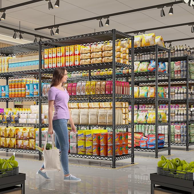 REIBII 73''W Storage Shelves Load 1650 LBS Metal Shelving 5-Tier Adjustable - Image 7