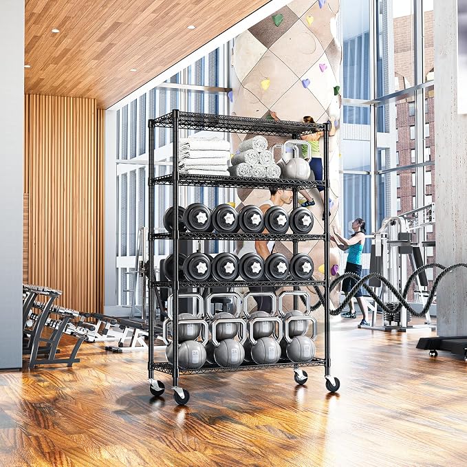 Black Storage Wire Rack Shelf, 24 inch Metal Shelving - Image 7