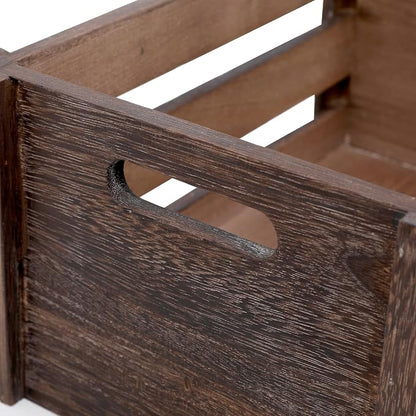 Set of 3 Nesting Wooden Crates, Small Rustic Farmhouse Wood Storage Boxes - Image 6