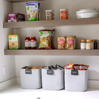 NaturalCozy Storage Cubes 11 Inch Cotton Rope Woven Baskets - Image 5