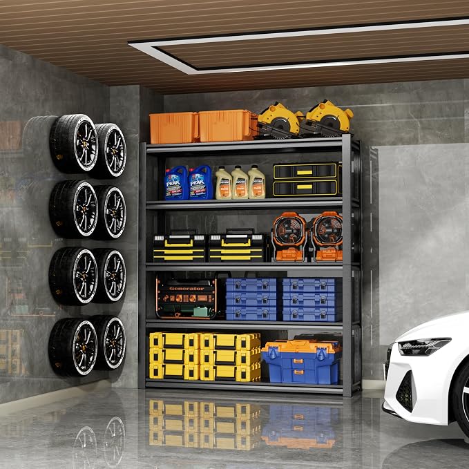 59" W Garage Shelving, 5-Tier Heavy Duty Shelving Unit, 3000LBS Adjustable - Image 2