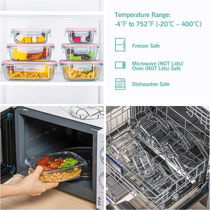 Vtopmart 8 Pack Glass Food Storage Containers - Image 6