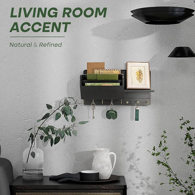 Rebee Vision Pine Wood Modern Key Holder Wall Mount - Image 5