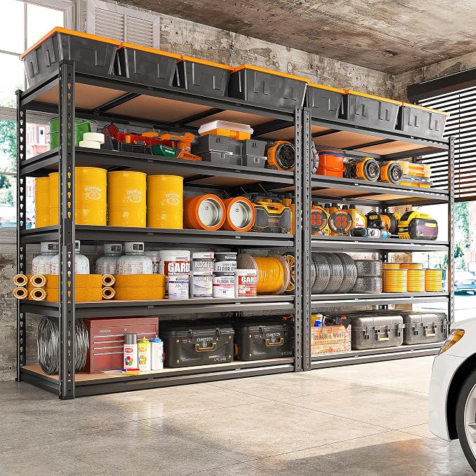 REIBII 48" W Garage Shelving 3020LBS Storage Shelves 5 Tier Heavy Duty Shelving - Image 6