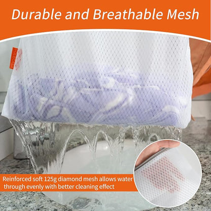 Polecasa Diamond Mesh Laundry Bags 2 Pack | Heavy Duty Mesh, Durable Zipper - Image 3