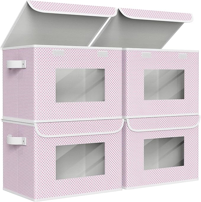 Univivi Fabric Foldable Storage Boxes Large Collapsible Stackable Storage Bins by Univivi