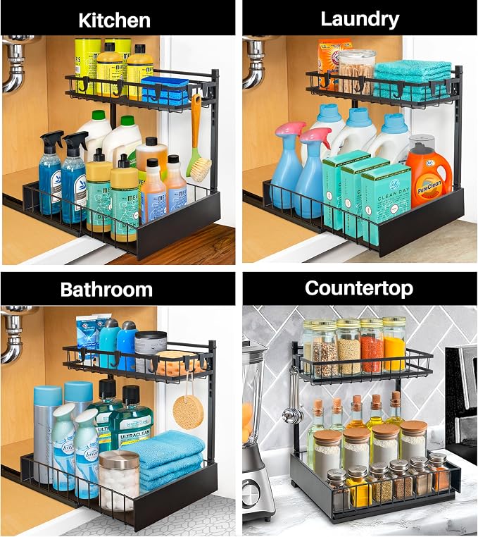 LYNK PROFESSIONAL® Pull Out Under Sink Kitchen Cabinet Organizer - Image 8