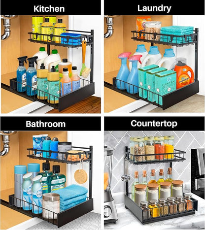 LYNK PROFESSIONAL® Pull Out Under Sink Kitchen Cabinet Organizer - Image 8