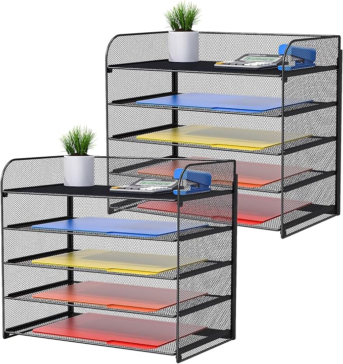 2 Pack Legal/A4/Letter Size Desk Paper Organizer Desktop File Organizer by Vanulee