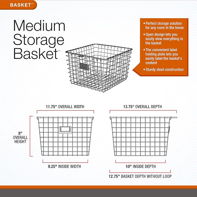 Spectrum Diversified 47970 Wire, Vintage Locker Basket Style, Rustic Farmhouse - Image 8