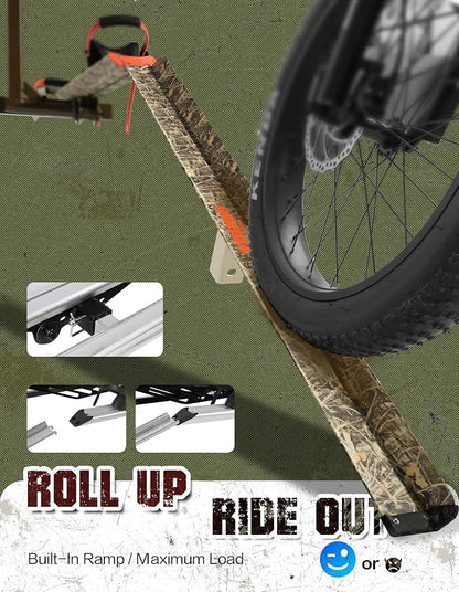 Young Hitch Bike Rack for 2 E-Bikes, Heavy Duty Platform Carrier, 200lbs - Image 3