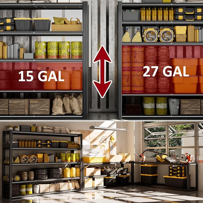60" W Garage Shelving Heavy Duty Metal Shelving 3030LBS Storage Shelves - Image 6