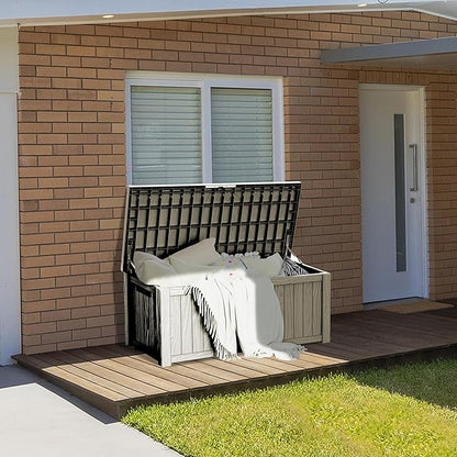TARKARI 150 Gallon Lockable Resin Deck Box, Waterproof & UV-Resistant Outdoor - Image 4