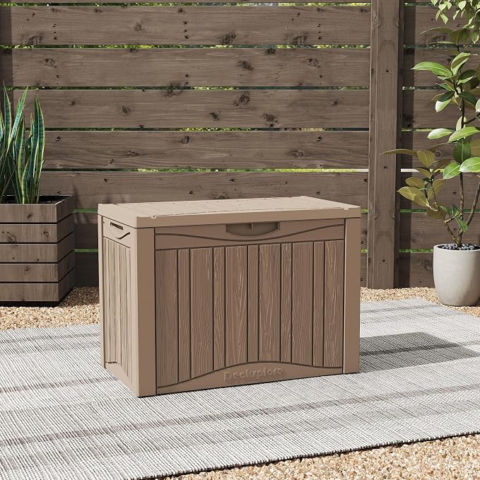 50 Gallon Outdoor Storage Box Waterproof Lockable Resin Deck Box Large - Image 8