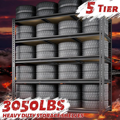 48"W Garage Shelving, 3050LBS Storage Shelves heavy duty, 5 Tier Metal Shelving - Image 8