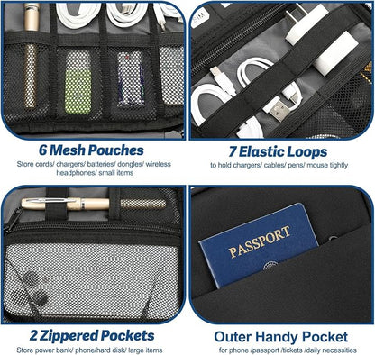 Electronic Organizer Travel Case, All-in-One Portable Cable Organizer Bag - Image 4