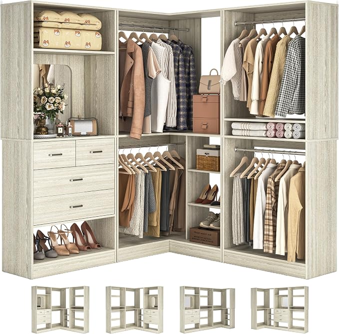 Unikito 86 Inch Closet System, 3 Sets Corner Closets Organizer by Unikito