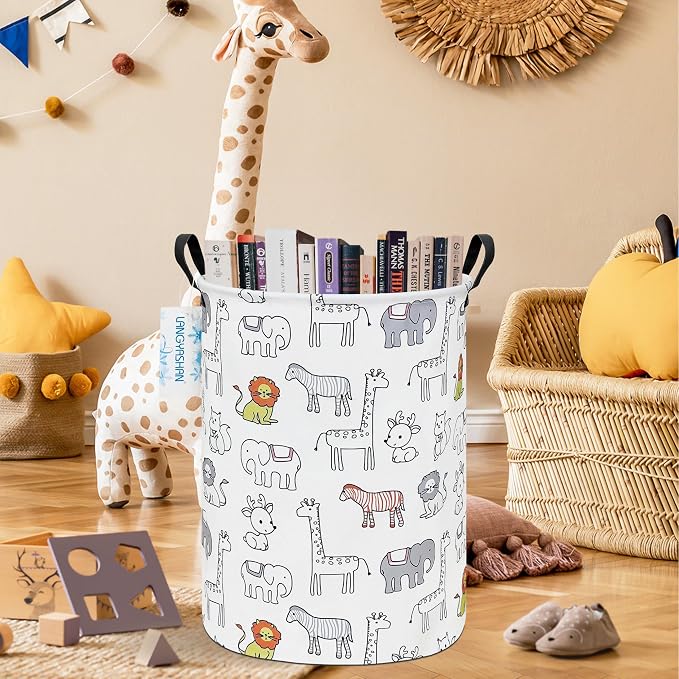 LANGYASHAN Laundry Basket Canvas Fabric Collapsible Organizer Basket - Image 6