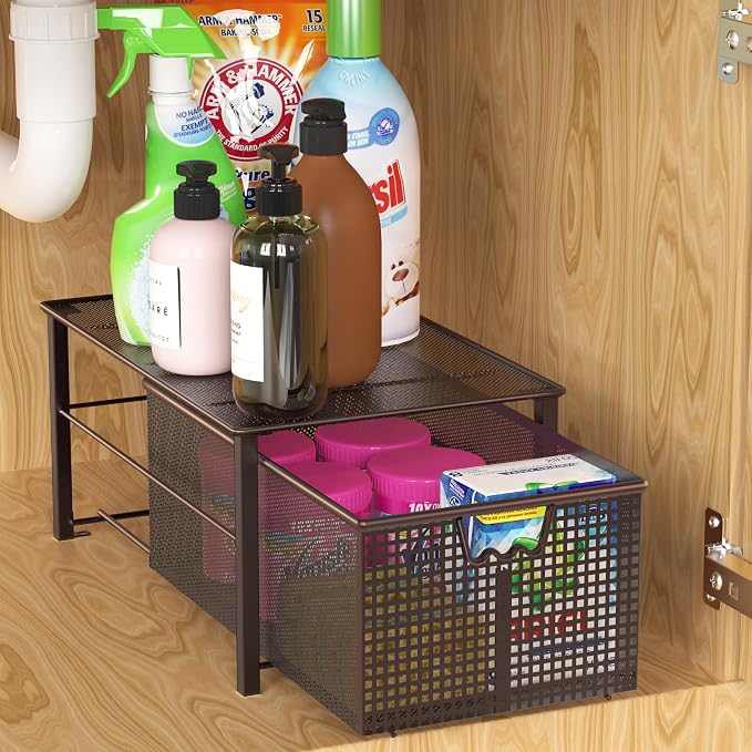 Deco Brothers Stackable Pull Out Cabinet Sliding Basket - Image 2
