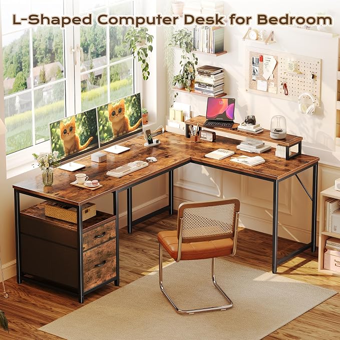 PRAISUN 55 Inch L Shaped Desk - Image 3