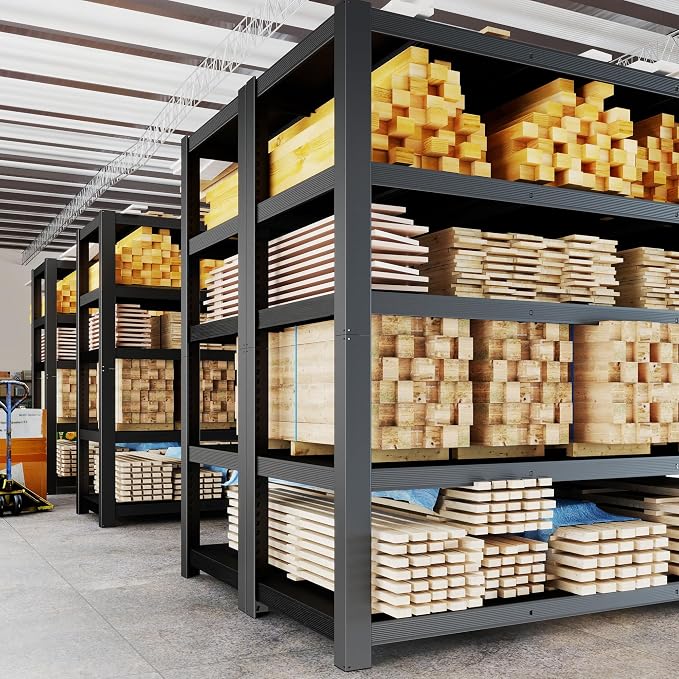 84" H 5-Tier Heavy Duty Storage Shelves, 3000LBS Capacity Adjustable Metal - Image 4