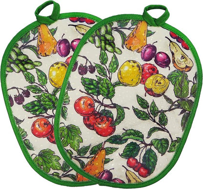 Pot Holders Set of 2 with Transparent Clear Silicone Shell and Nice Fruit by REDLMLDETA